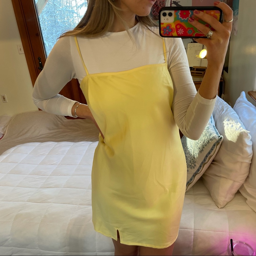 Princess Polly size 8 yellow slip dress